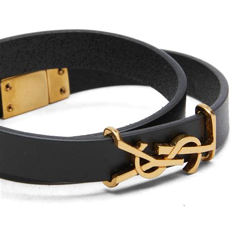 saint laurent ysl gold double wrap bracelet